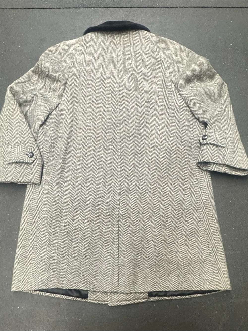 Sibley’s Men's Herringbone Wool Blazer coat with Notch Lapel - Gray